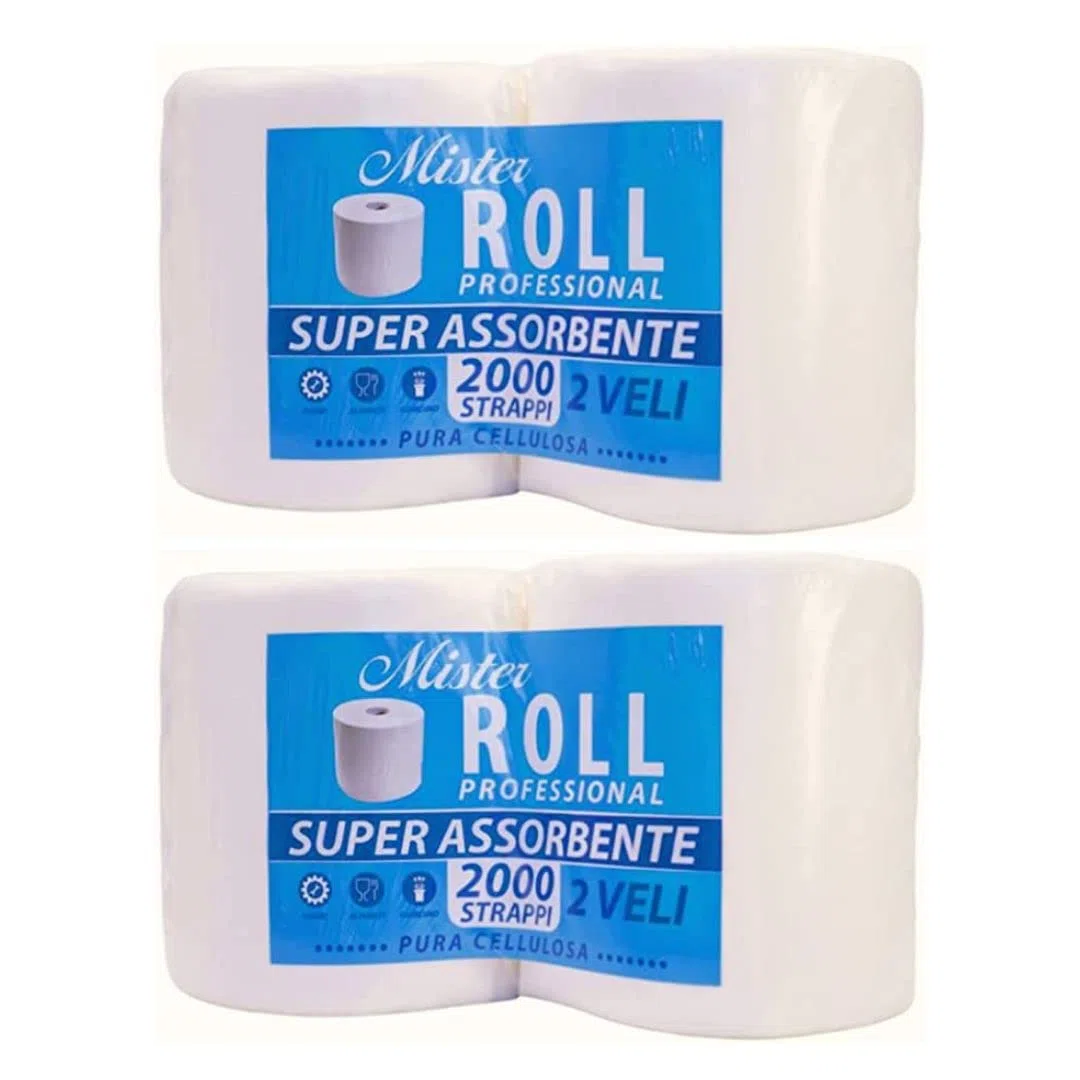 Rotoloni carta Asciugatutto Maxi Mister Roll 2000-4 Rotoloni - strappi in cellulosa super assorbente in Rotoli offerta qualità