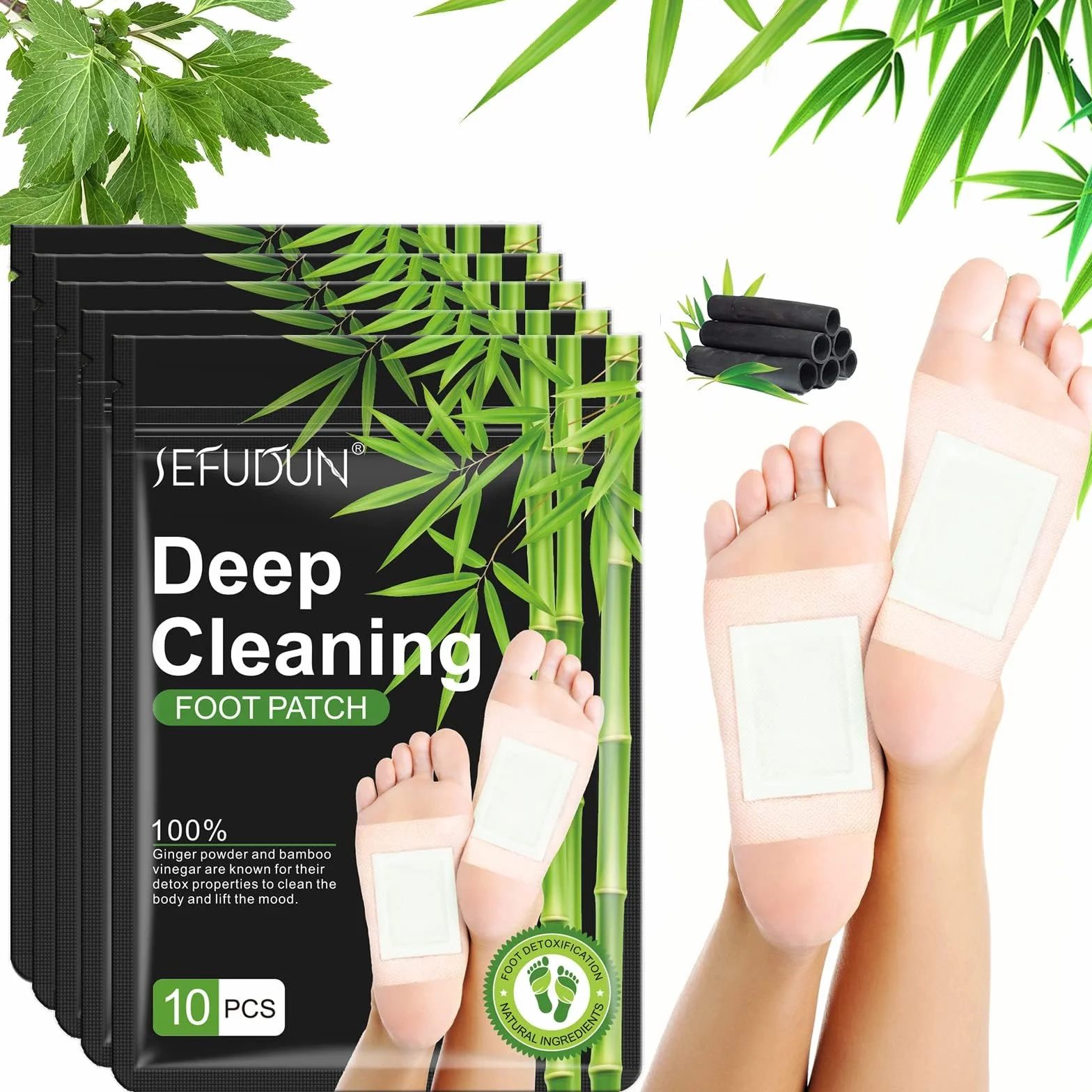Cerotti Detox Piedi, 50 Pezzi, Autoadesivi per il Piedi, Rimuovere le Tossine, Alleviare lo Stress, Migliorare il Sonno