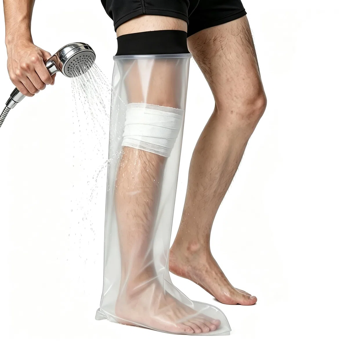 Copertura impermeabile per adulti, gamba intera per doccia, protezione da colata e lesioni, mantiene asciutto il getto e la fasciatura per adulti (104CM)