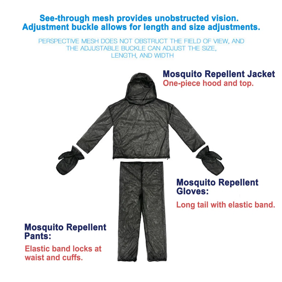 Tuta Antinsetti | completo anti-farina | Set guanti traspiranti set giacca | abbigliamento protettivo con rete e cofano per attività di trekking, giardino, caccia ed estive