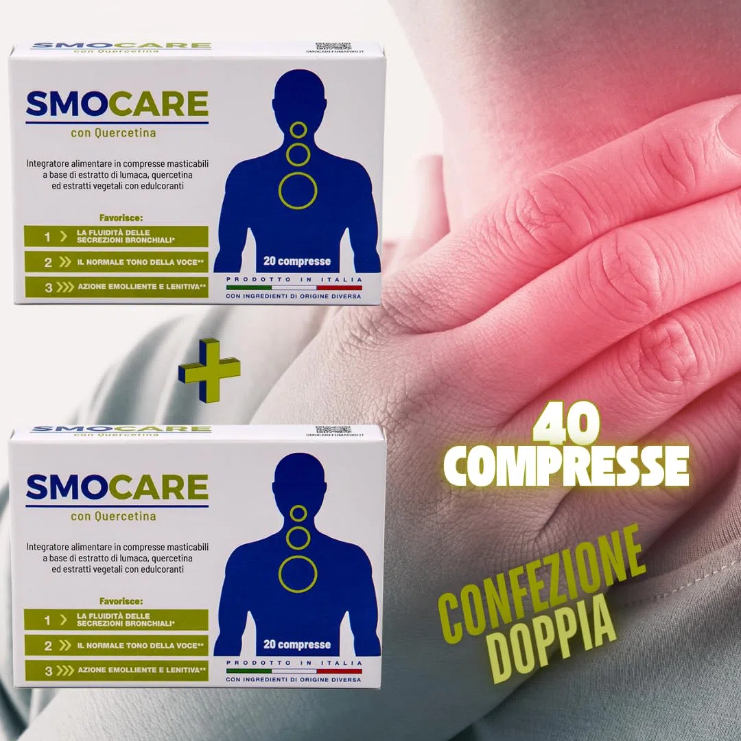 Smocare per tosse cronica 20 compresse masticabili con Quercetina - confezione da 2