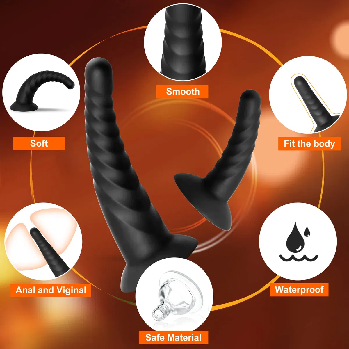 3PCS Plug Anale Sexytoysys Donna Kit Sex Toys, Plug Anale-dilatatore Donna e Uomo, Dildo Anale Butt Plug aus Silikon (Schwarz)