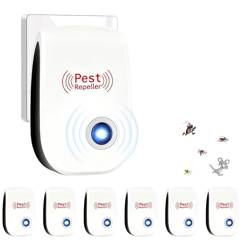 6 Pack Ultrasuoni Anti Zanzare, Ultrasuoni Mouse e Ratti, Repellente Ultrasuoni per Anti Topo, Ratti Formiche Ragni Zanzare C