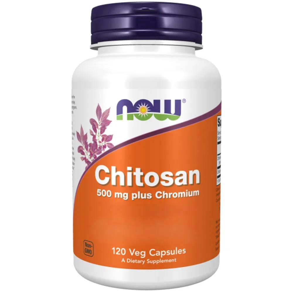 Now Foods, Chitosano 500mg, con Cromo, 120 Capsule, Testato in Laboratorio, Senza Soia, Senza Glutine, Non OGM