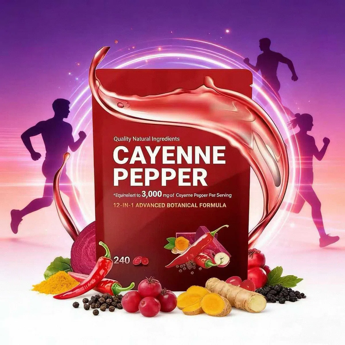 Integratore di pepe di Cayenna Gxsae, supporta la salute delle gambe, dell'apparato digerente e dell'intestino, formula avanzata per vitalità e benessere,1PCS