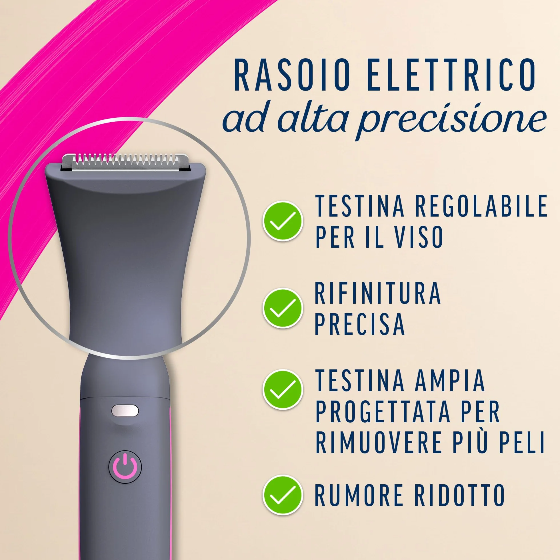 Veet Expert All-In-One Trimmer, Rasoio elettrico donna, Viso e parti intime, 100% waterproof, 2 testine e 3 pettini, Rasatura ad alta precisione, Cordless + Strisce Depilatorie viso Pelli Sensibili