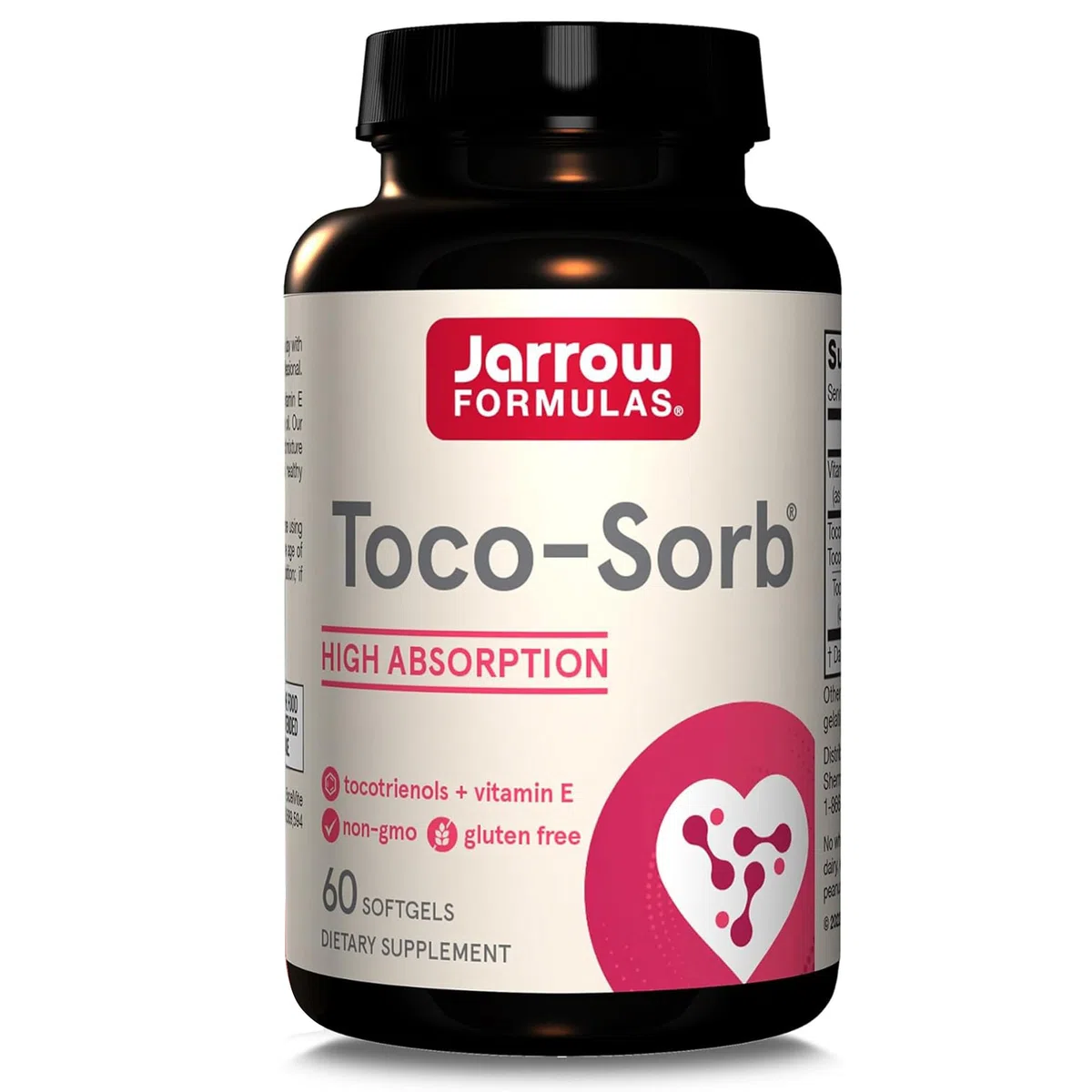 Jarrow Formulas, Toco-Sorb, Tocotrienoli Misti e Vitamina E, 60 Capsule morbide, Testato in Laboratorio, Senza Glutine, Senza Soia, Non OGM