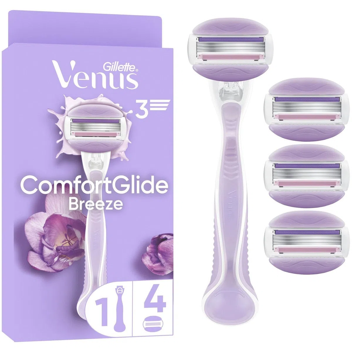 Gillette Venus ComfortGlide Breeze Rasoio Depilazione Di Ricambio 1 Pezzi Di Ricambio Manico In Metallo E Supporto Doccia