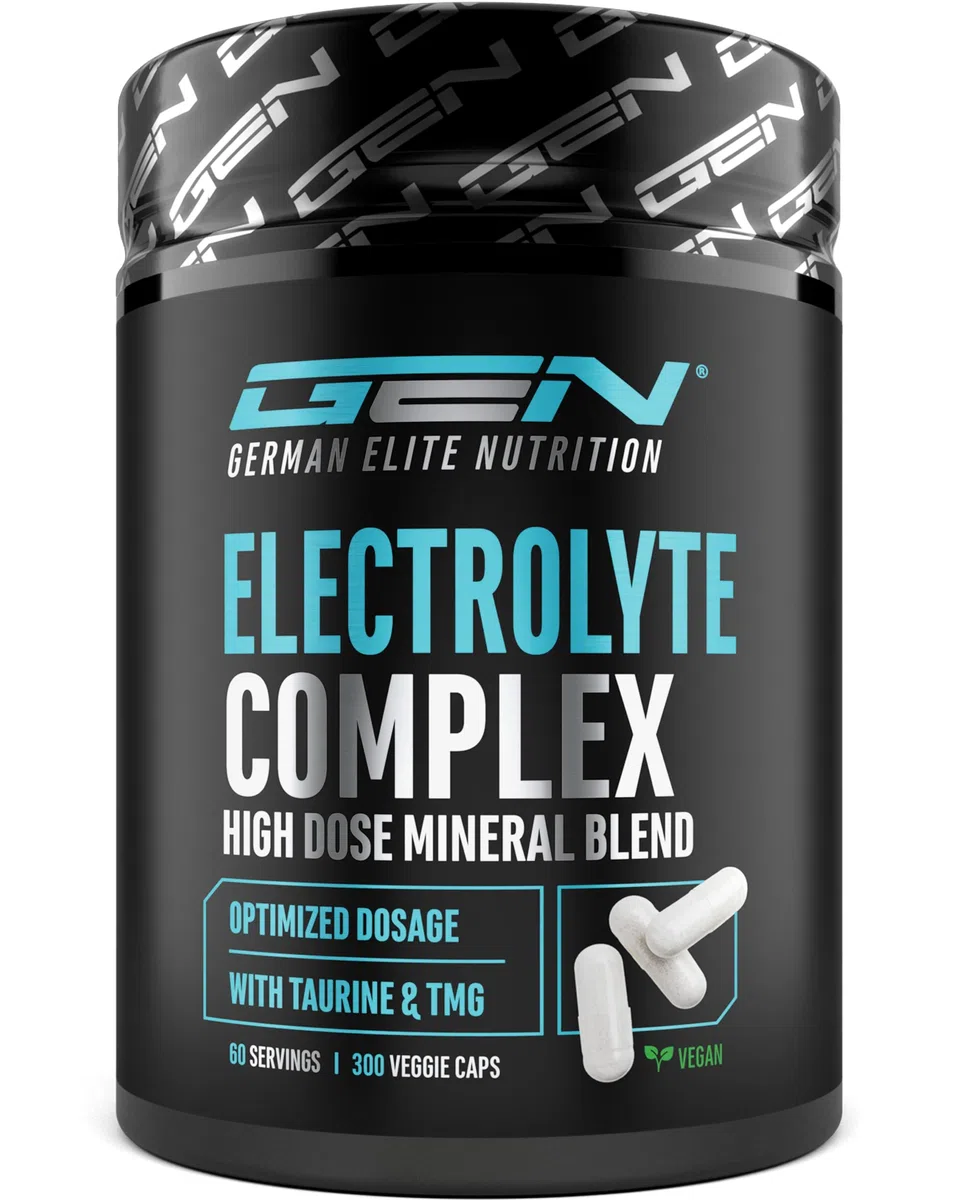 Electrolyte Complex - 300 Capsule Vegane - Complesso di Elettroliti Alto Dosaggio con Taurina e Betaina (TMG) - Sodio, Potassio, Magnesio e Calcio - 60 Porzioni - Alternativa alla Polvere