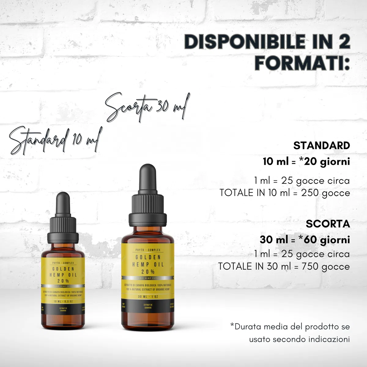 Golden Hemp Oil 20% Olio di Canapa Certificato ad Alta Concentrazione - Made in Italy by Hemp Phytomedical