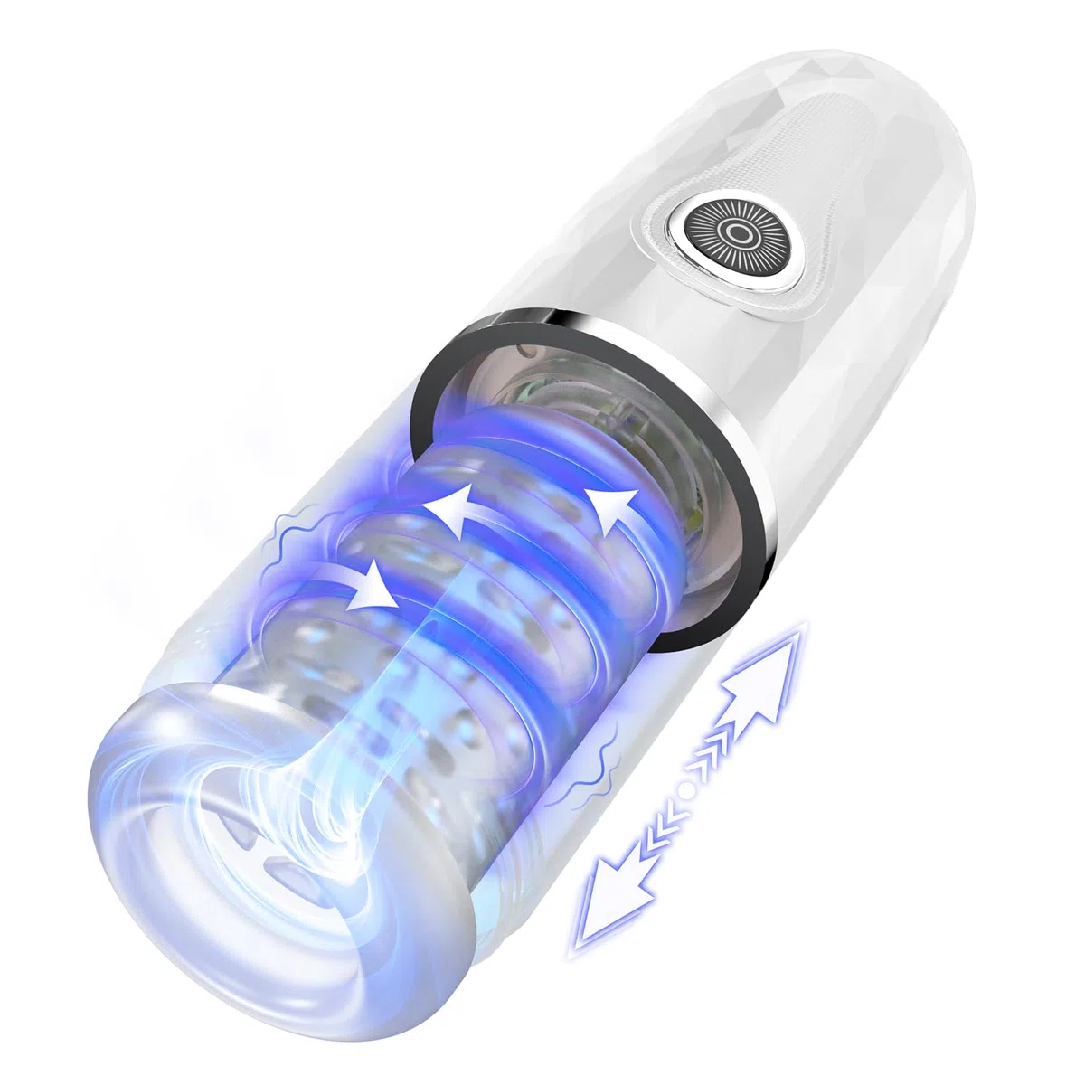 Masturvatore per Uomo, Sex Toys Uomo con 450 Vibrazioni al Minuto, 4D Tunnel Testurizzato, 6 Voci Realistiche, 7 Frequenze, 90 Minuti di Lavoro, Confezione Discreta, Massaggiatore Portatile