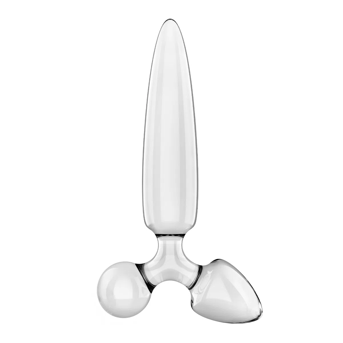 Satisfyer Triple Crystal 1 dildo | sex toy 3 in 1 con sfera, plug e stelo | per uso anale e vaginale | per giochi con le temperature | vetro borosilicato | liscio