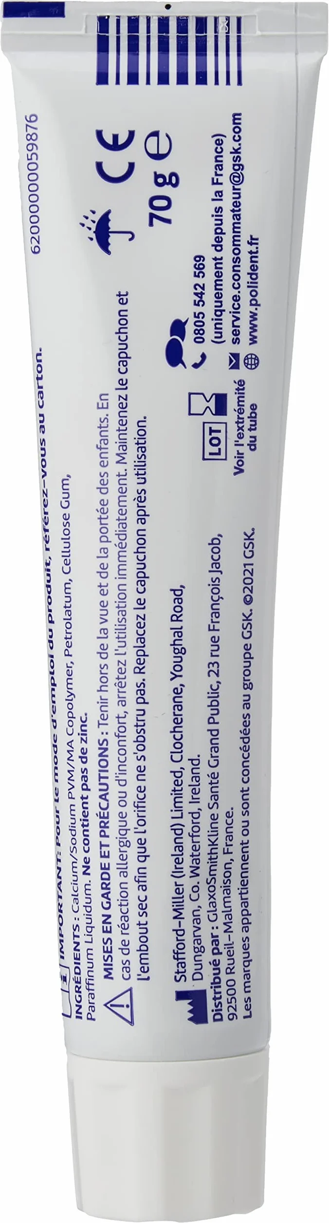 Polident Crema Fissativa per Protesi Parziali/Completa Cura & Tolleranza 70 g
