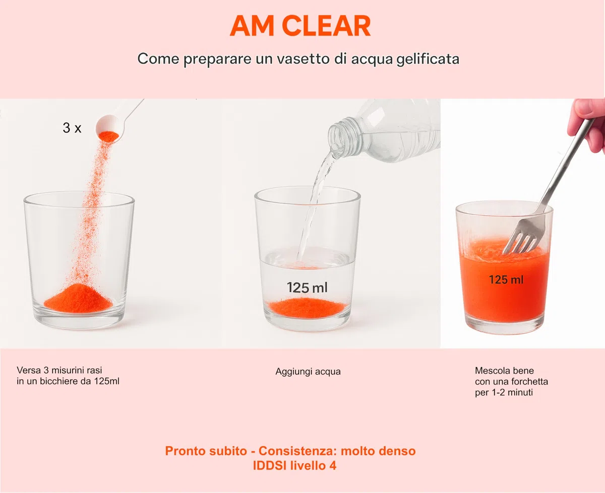 Dmf Dietetic Metabolic Food Polvere Addensante per Acqua Gelificata AM Clear, Pesca - 250 g