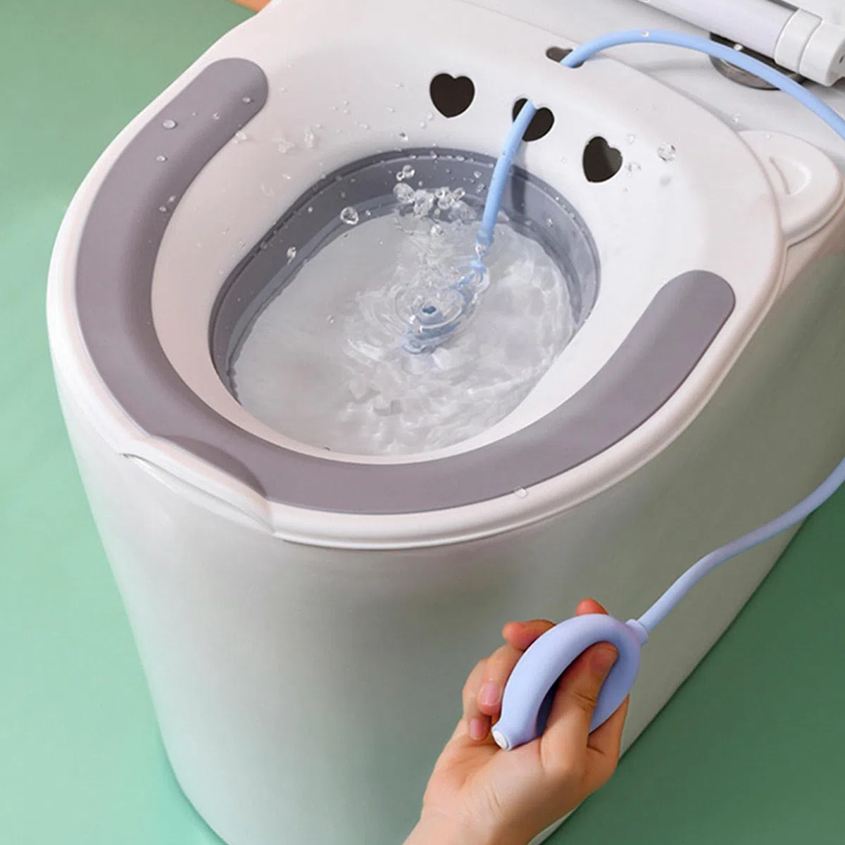 Semicupio per le emorroidi,Bagno Sitz Emorroidi Pieghevole, Si Siede Vasca Da Bagno Per Un Sollievo Lenitivo - Con Flusher, Sits Bath Pan si adatta alla maggior parte dei WC, WC da bagno Sitz Rianpesn