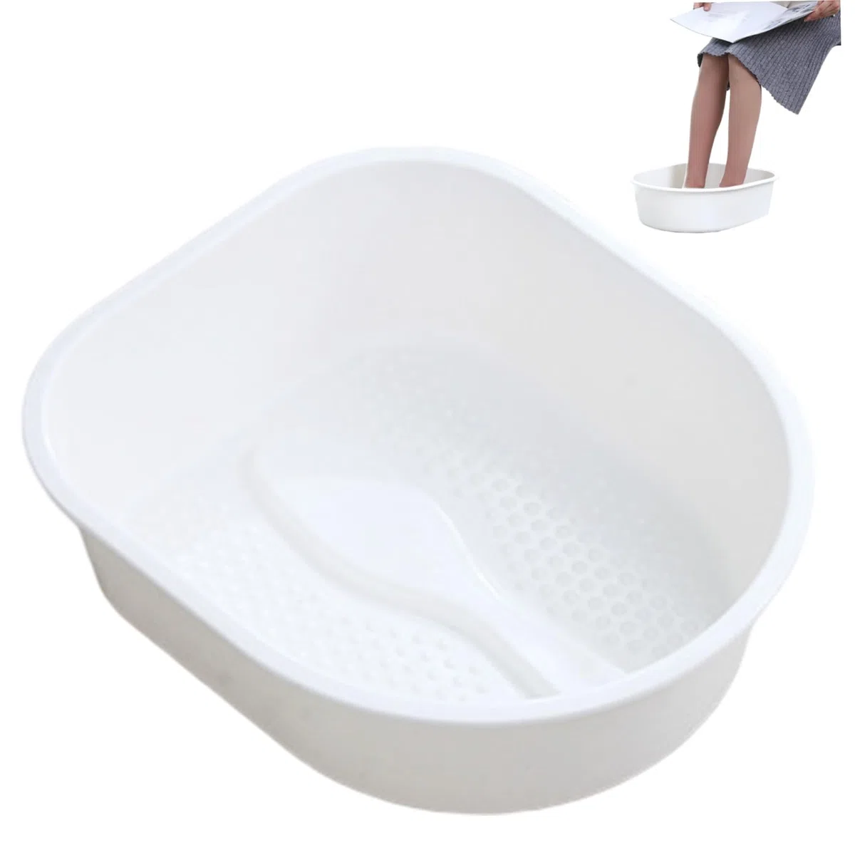 Vaschetta per pediluvio, 15x13x4, 5 Vaschetta per pediluvio portatile leggera con protuberanze massaggianti, Secchio per lavaggio domestico per lavare i piedi in ammollo per adulti, Lavabo b