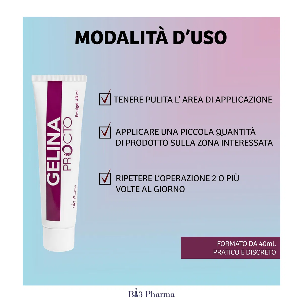 Gelina Procto Crema Emorroidi Emulgel 40 ml | Pomata lenitiva e idratante con Crema Aloe Vera, Acido Ialuronico, Escina e Bromelina |