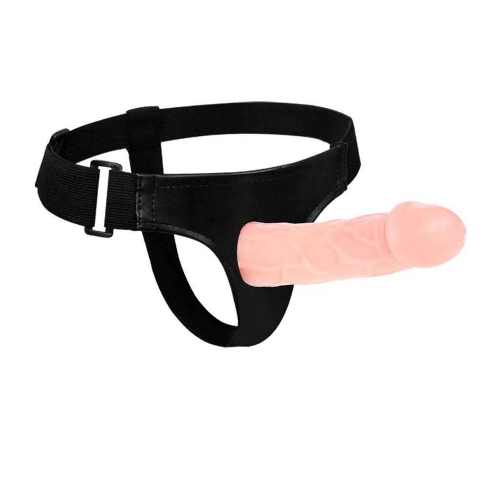 Dildo Strap-On Vuoto Deluxe da 15 Cm / 6 Pollici con Vibrazione, Giocattoli Sessuali Erotici con Pene Stimolatore Dildo Strap-On per Donne E Uomini Coppie Lesbiche