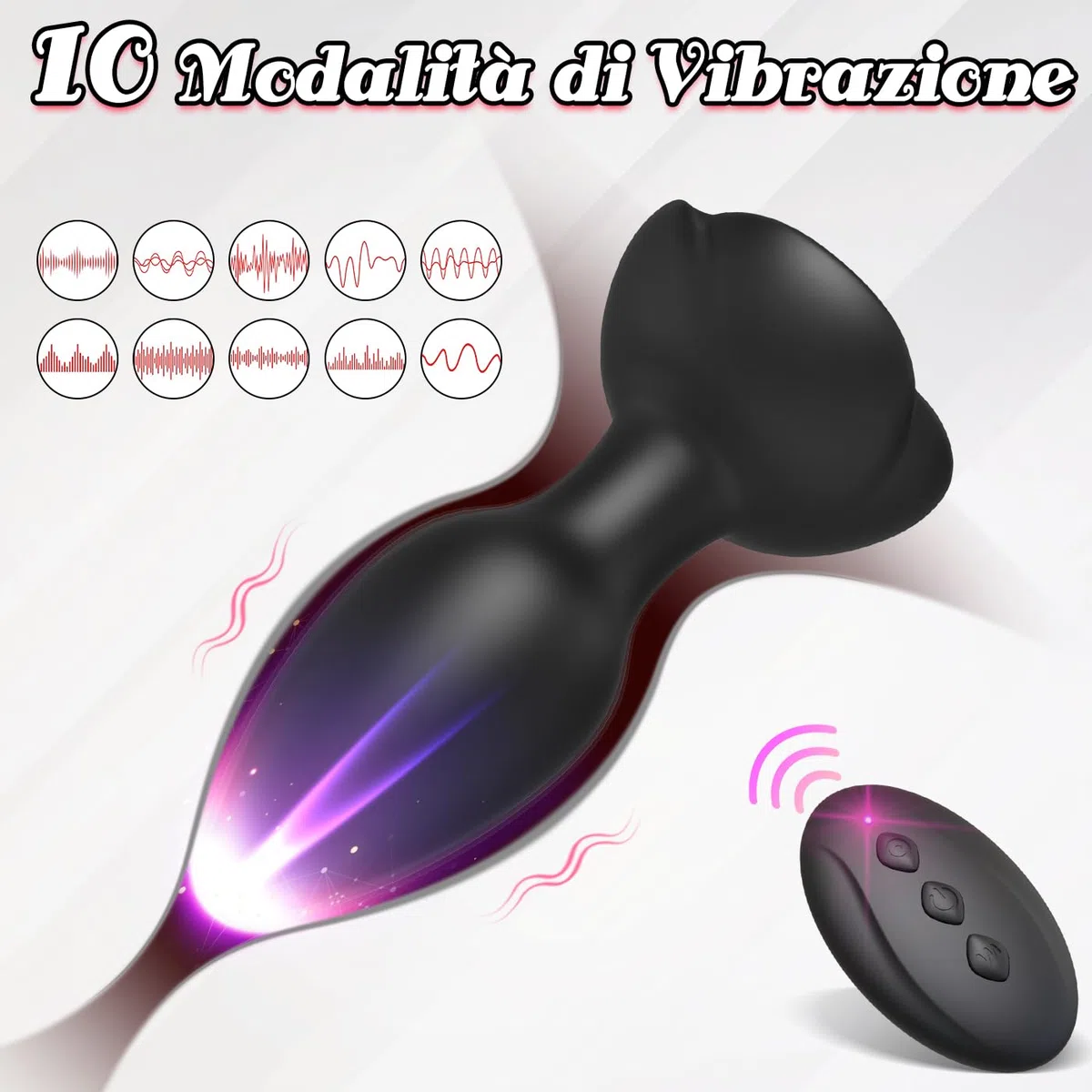 Vibratore Anale Sex Toys per Donna - Anal Plug Vibratoreper Donna Telecomando con 10 Modalità Potenti Vibratoreper Uomo Plug Anale Sex Toysper per Uomini Vibratori Anali Massaggiatore Prostatico Uomo