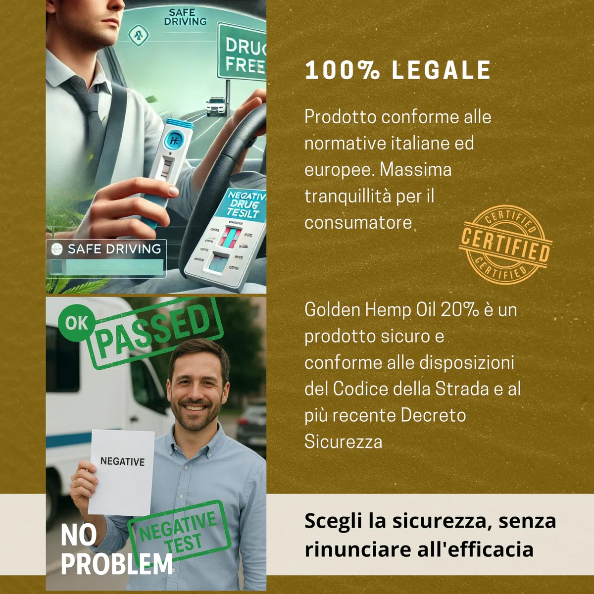 Golden Hemp Oil 20% Olio di Canapa Certificato ad Alta Concentrazione - Made in Italy by Hemp Phytomedical