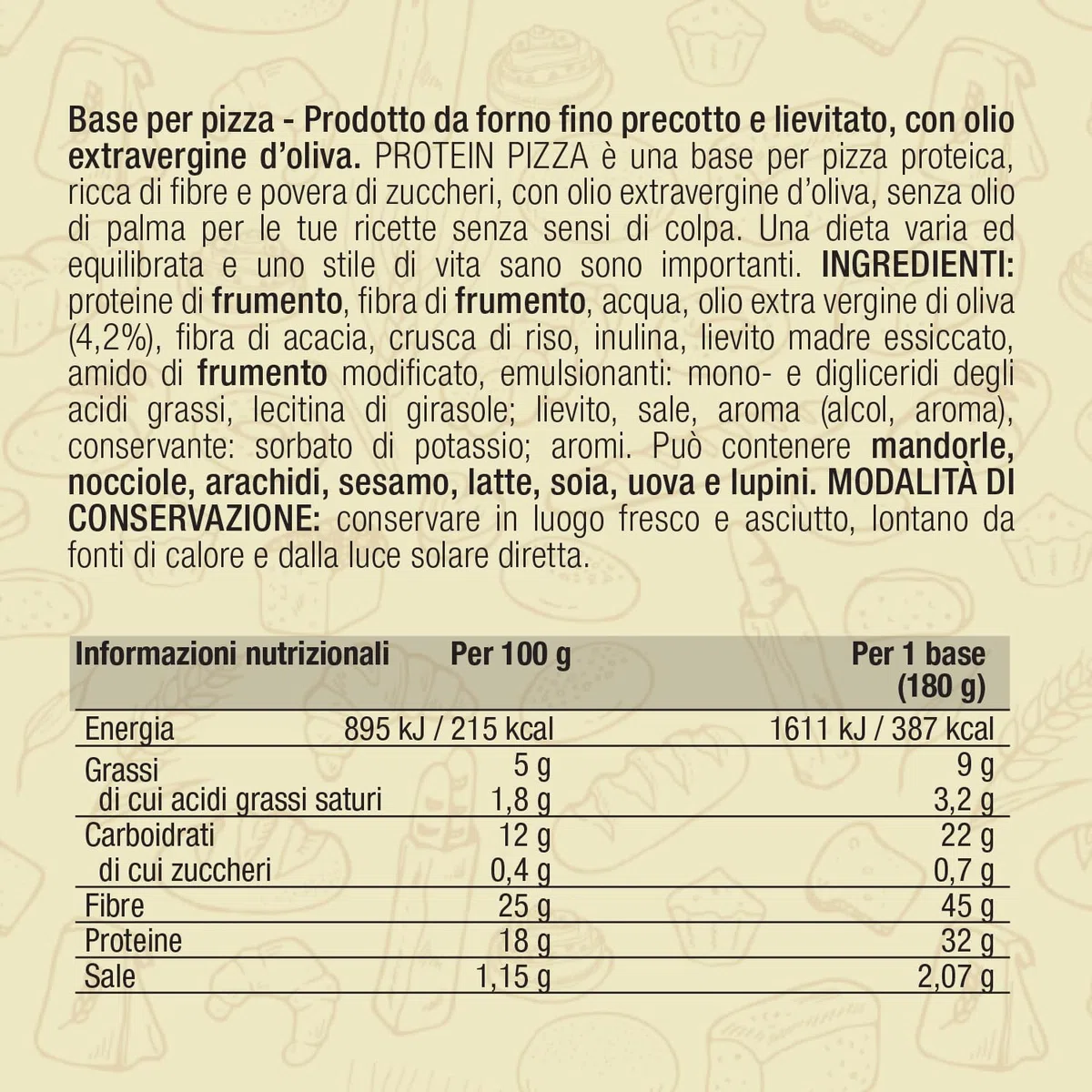 Pizza Proteica Senza Carboidrati EatPro 1 Base Pizza Keto da 180g 12% Carboidrati, 18% Protein Pizza Chetogenica, Low Carb Keto Diet Cibo Proteico, 25% Fibre, Dieta Chetogenica Prodotti