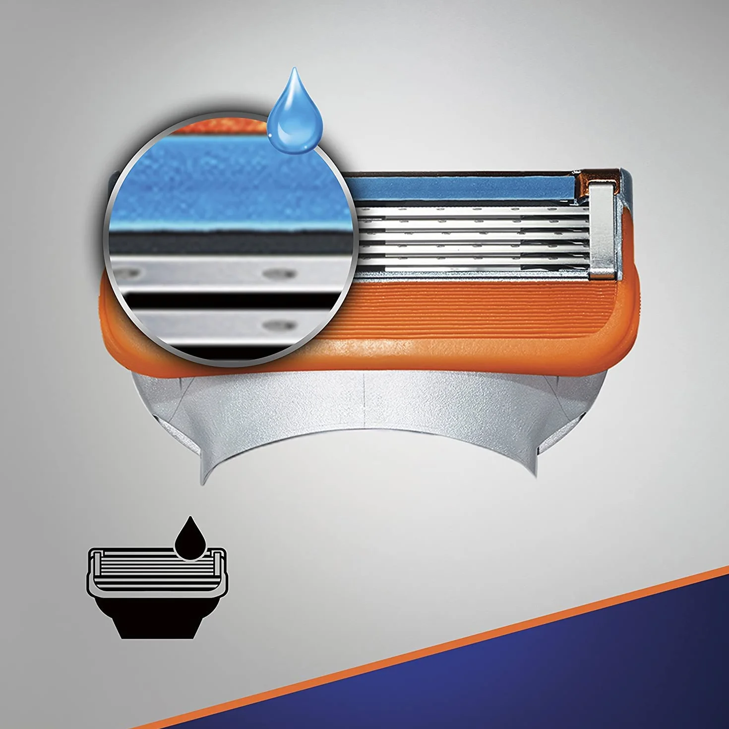 Gillette Fusion 5 lame da barba, 8 lame di ricambio per rasoio umido da uomo con 5 lame