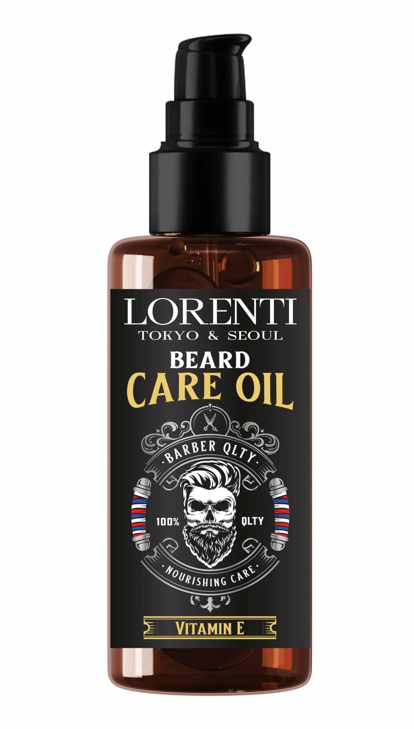 LORENTI TOKYO & SEOUL Argan Barber Set per la cura della barba e lo styling – Kit per la cura della barba con olio per barba, shampoo per barba e balsamo per barba, idea regalo per uomini – Beard Care