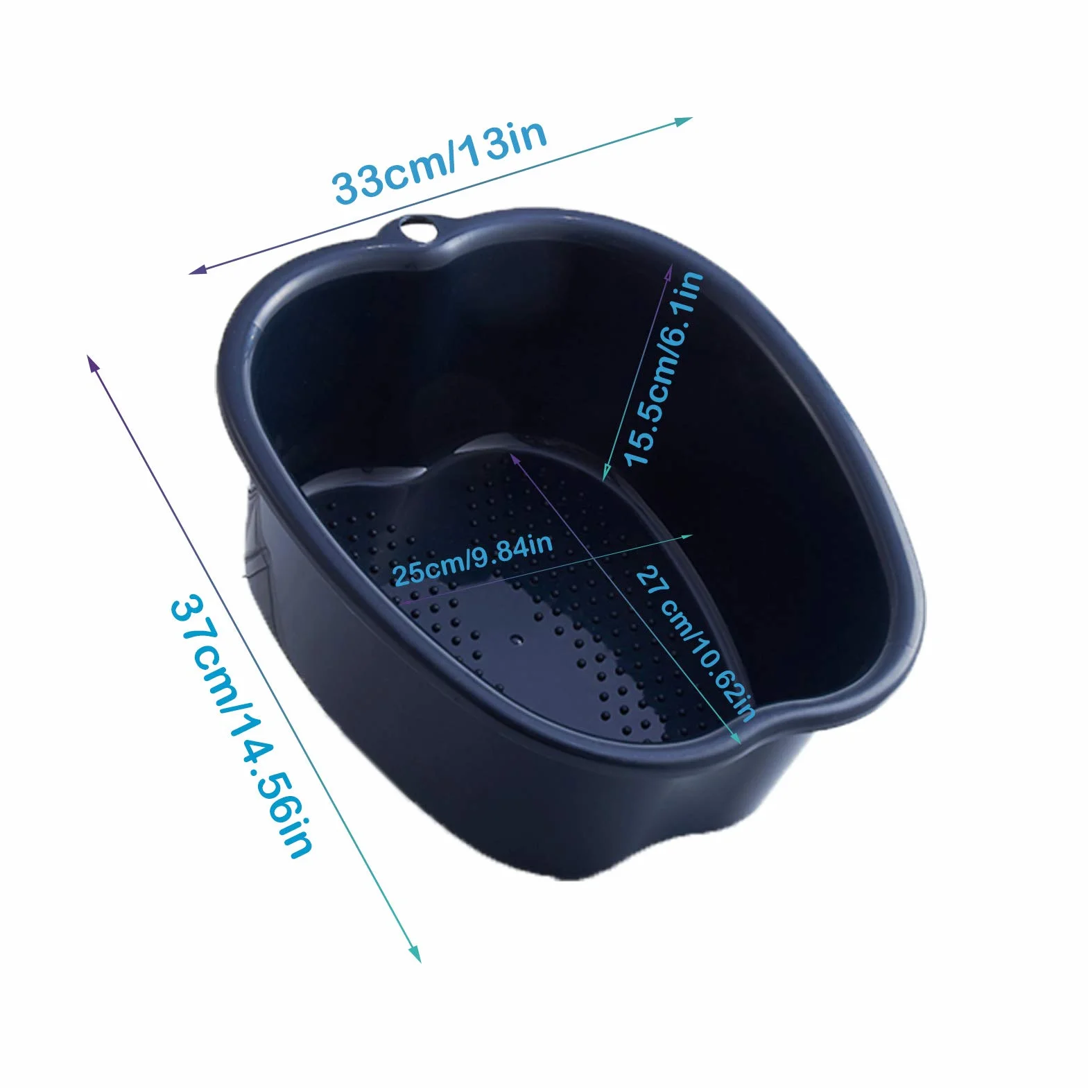 Grande vasca per Pediluvio Plastica Vaschetta Pedicure,per Pedicure Disintossicazione e Massaggio,perfetta per Immergere i Piedi,Può essere Messo a Bagno (Black)
