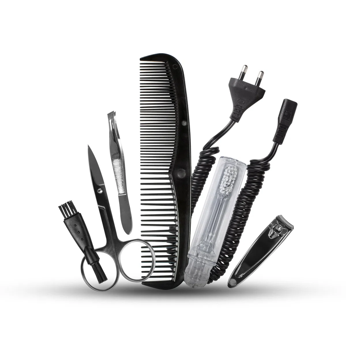 Wahl Travel Shaver Kit, ricaricabile, lamina flessibile, include spazzolino da denti, lima per unghie, forbici per unghie, pinzette, pettine, perfetto per i viaggi, piccolo, custodia da viaggio