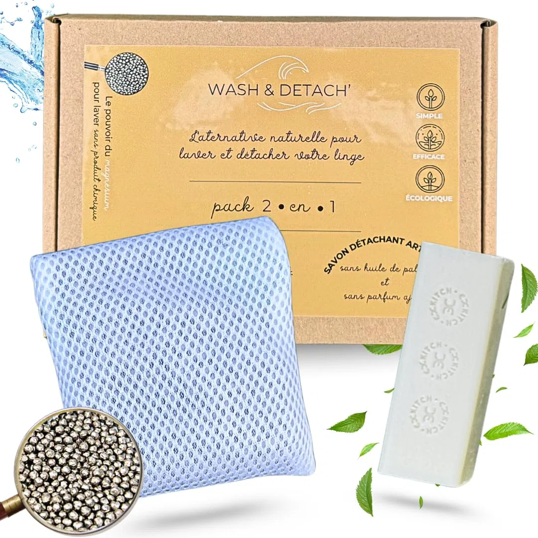 2-in-1 Ecologico – Alternativa al Detersivo + Sapone Smacchiante Artigianale – 350 Lavaggi Riutilizzabili – Zero Rifiuti, Ipoallergenico, Per Neonati e Pelli Sensibili – NUOVA VERSIONE