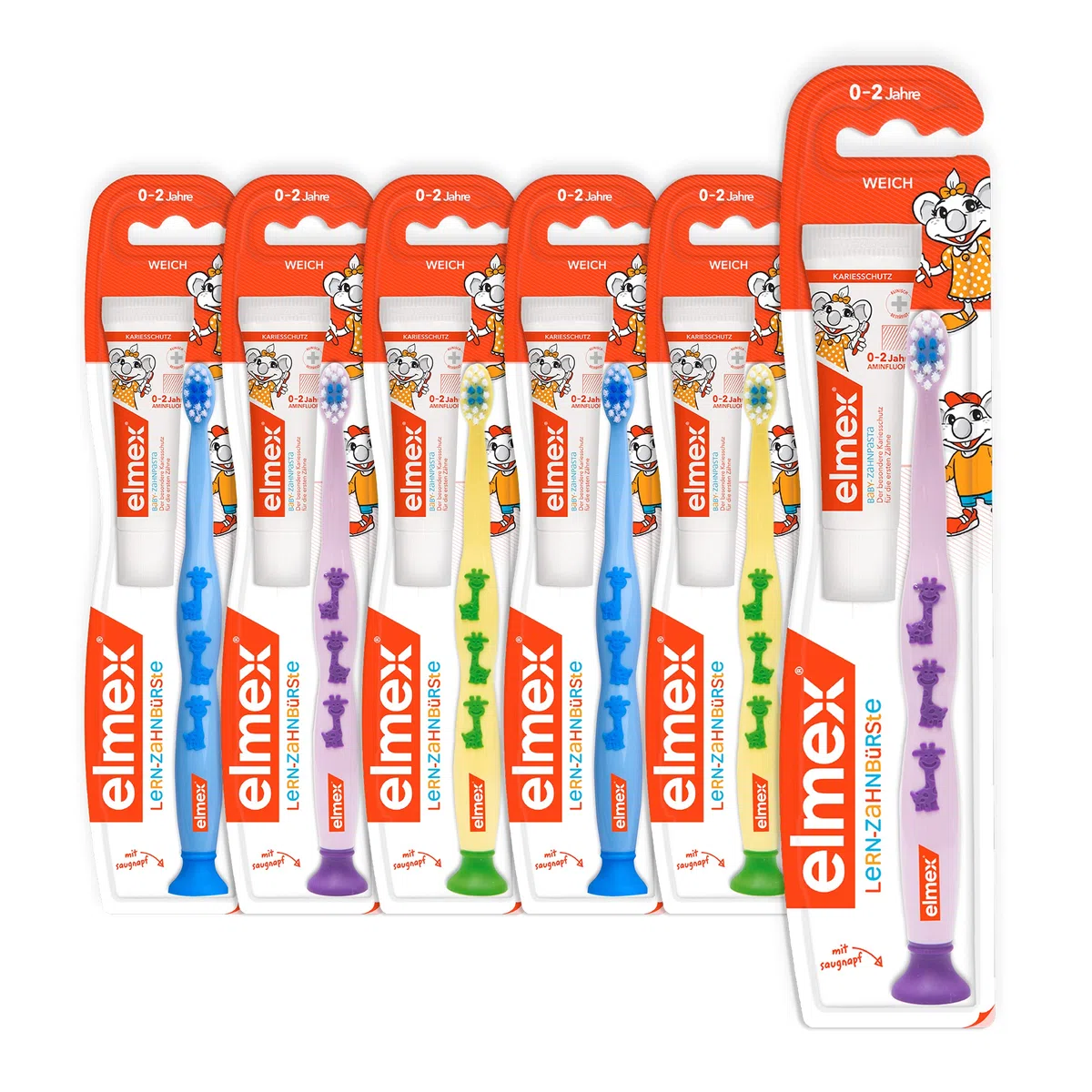 Elmex Spazzolini da denti per bambini [confezione da 6] assortiti