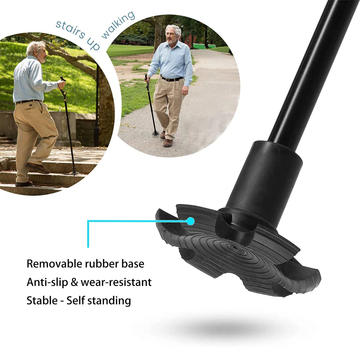 Bastone da Passeggio Posturale Bastone da Passeggio Pieghevole in Alluminio Regolabile Antiscivolo Leggero Portatore e Durevole per Escursionismo Camminata Viaggio Adulto Unisex