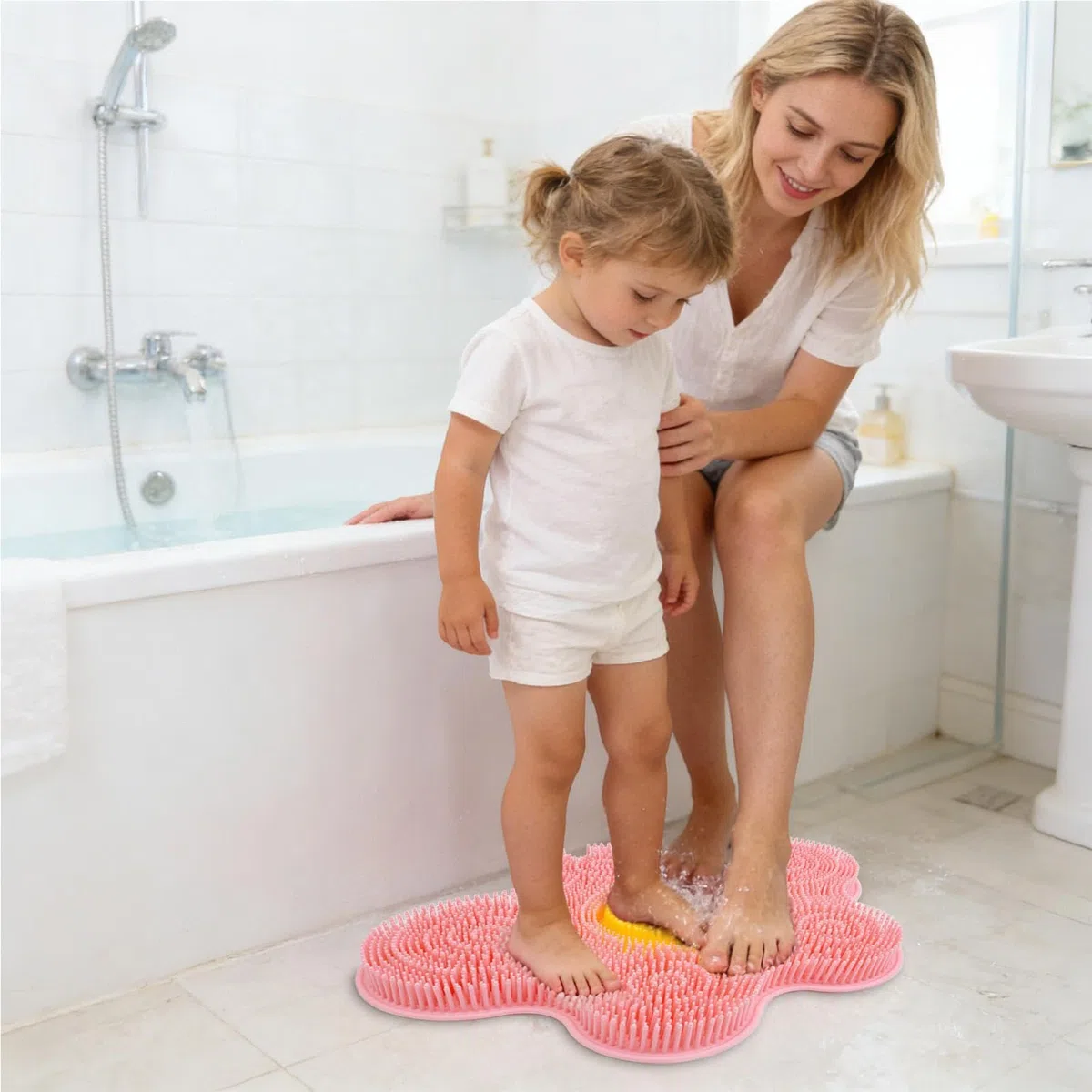 Scrubber Da Bagno In Silicone - Tappetino Per La Pulizia Dei Piedi Antiscivolo, Retro A | Strumento Per L'igiene Della Doccia Per Il Pavimento Del Bagno, La Parete, Le Donne, Il Relax Della Sp