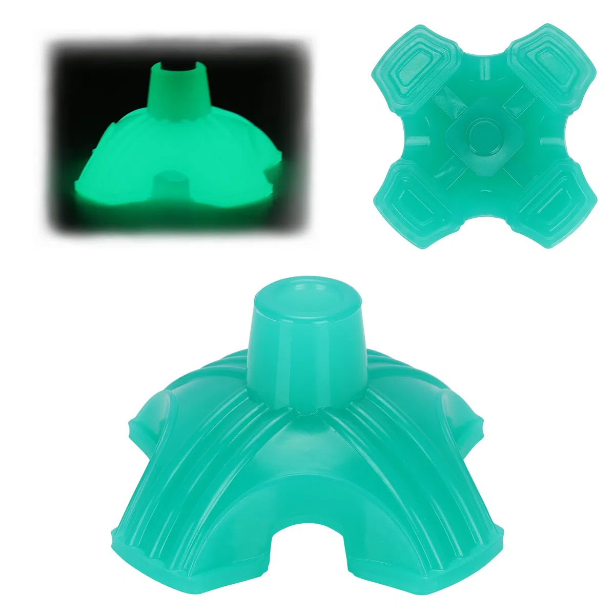supregear Puntali In Gomma Stampelle, 19 mm Gommini Luminescente per Bastone, Base Larga con 4 Piedini per una Maggiore Stabilità, Aumenta la Visibilità, Verde