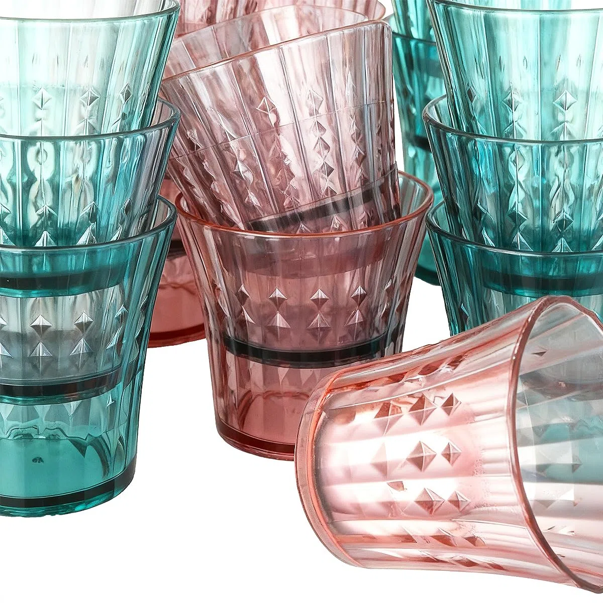 12 Pezzi Bicchieri di Plastica Riutilizzabili 320ML Bicchieri Plastica Acqua Infrangibile Bicchier i di Plastic a Dura per Campeggio Picnic e Feste per Acqua Latte Tè Caffè, 3 Colori