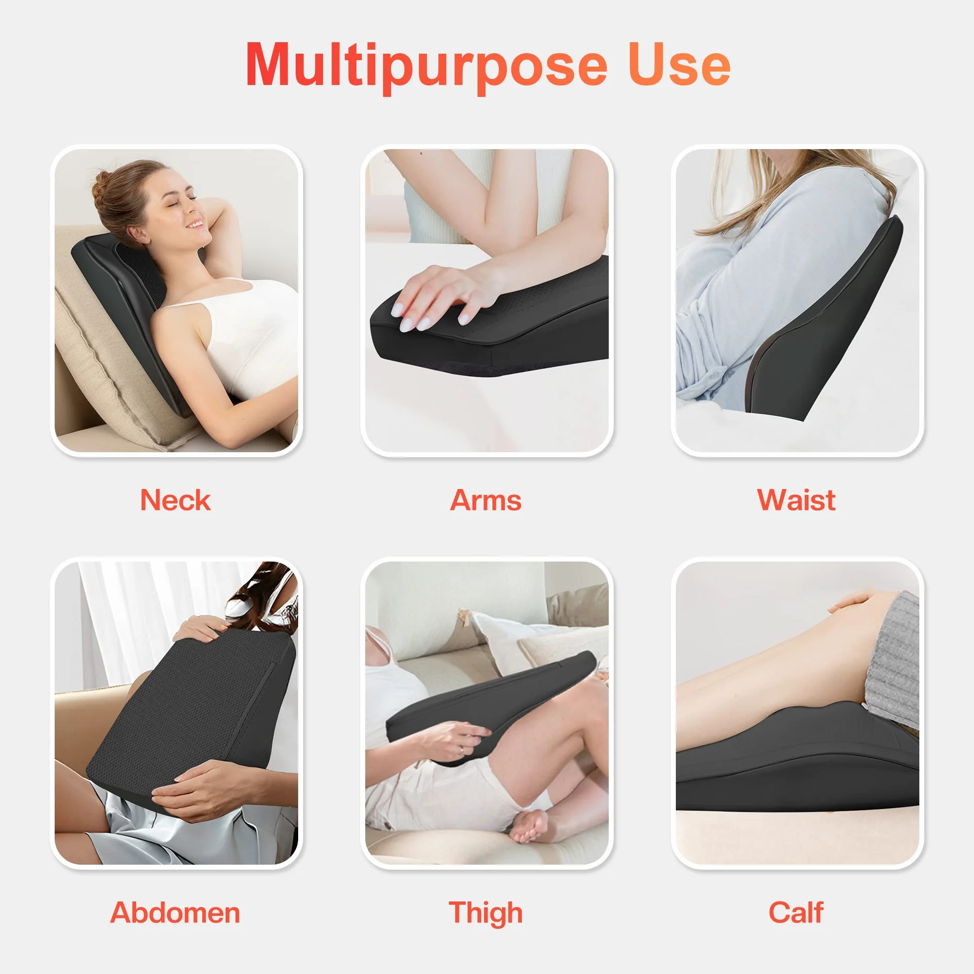 COMFIER Massaggiatore per schiena e collo con calore, cuspide massaggiante 3D con massaggio a vibrazione, massaggiatore shiatsu per collo e spalle, cuscino massaggiante, regali