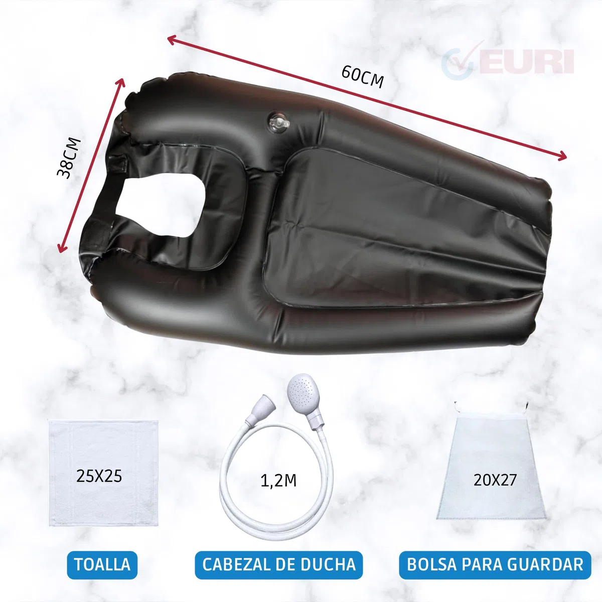 EURI | Set Lavatesta portatile per la casa | Lavatesta portatile | Lavatesta per letto e sedute