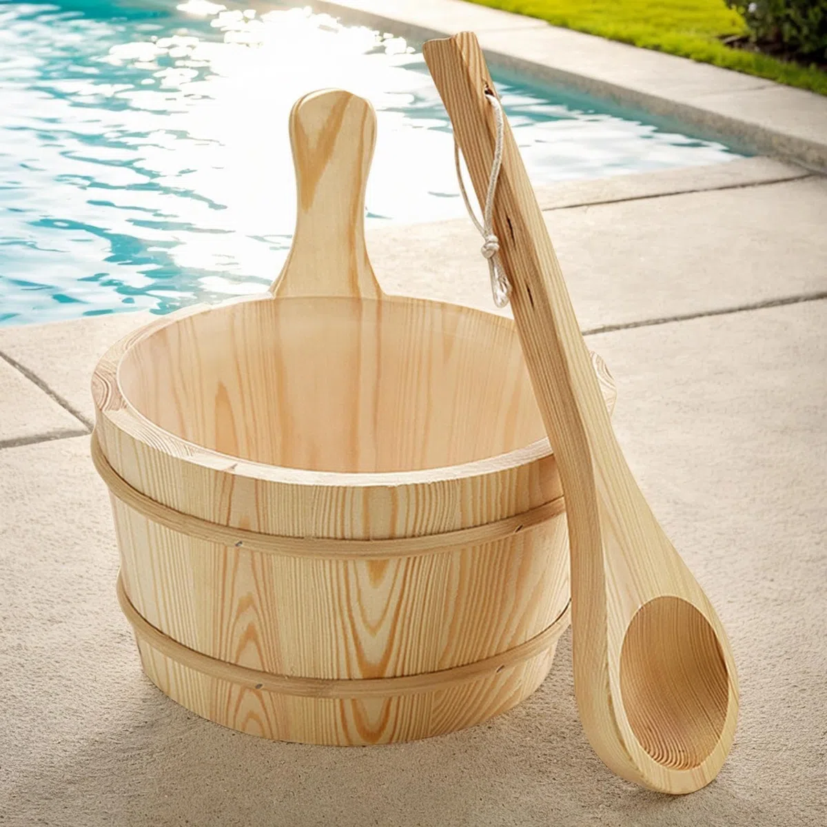 Grande secchio per sauna – contenitore universale per acqua spa, secchio multiuso, manico ergonomico, accessori per bagno turco durevole | per casa, hotel, casa, appartamento, bagno, sauna, bagno, S