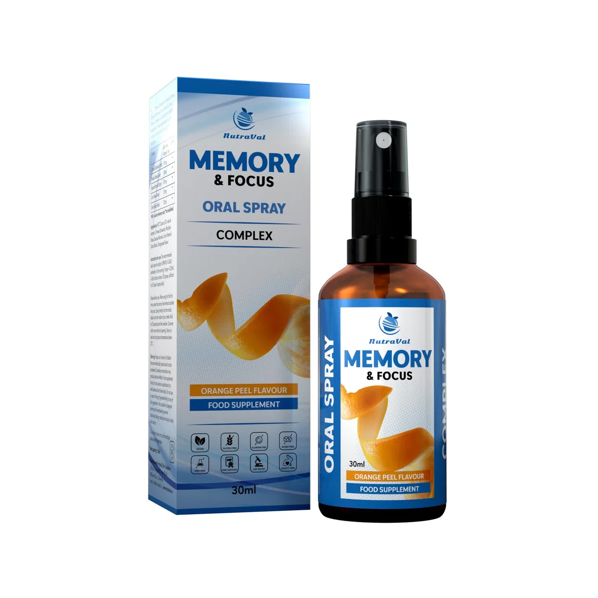 Spray Memoria e Concentrazione – Assorbimento rapido – senza compresse – con Bacopa, Ginkgo, Hericium, Rhodiola e Schisandra – Supporto cognitivo per mente e cervello – Vegano – 30 ml