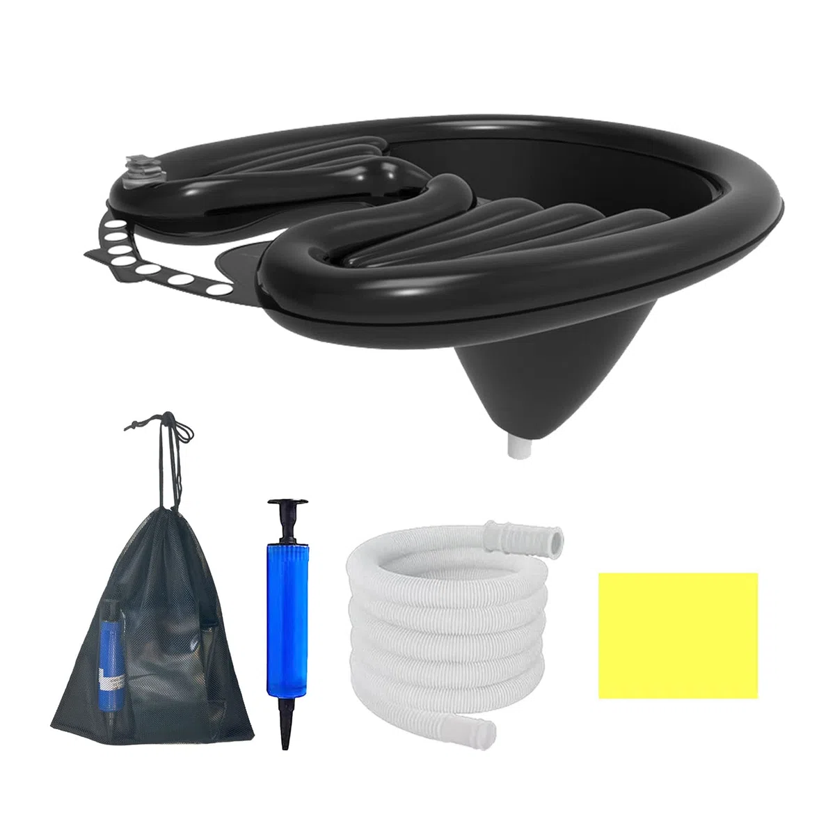 CDIYTOOL Bacino gonfiabile portatile per shampoo, per salone mobile, in PVC, pieghevole, per lavare i capelli, nero