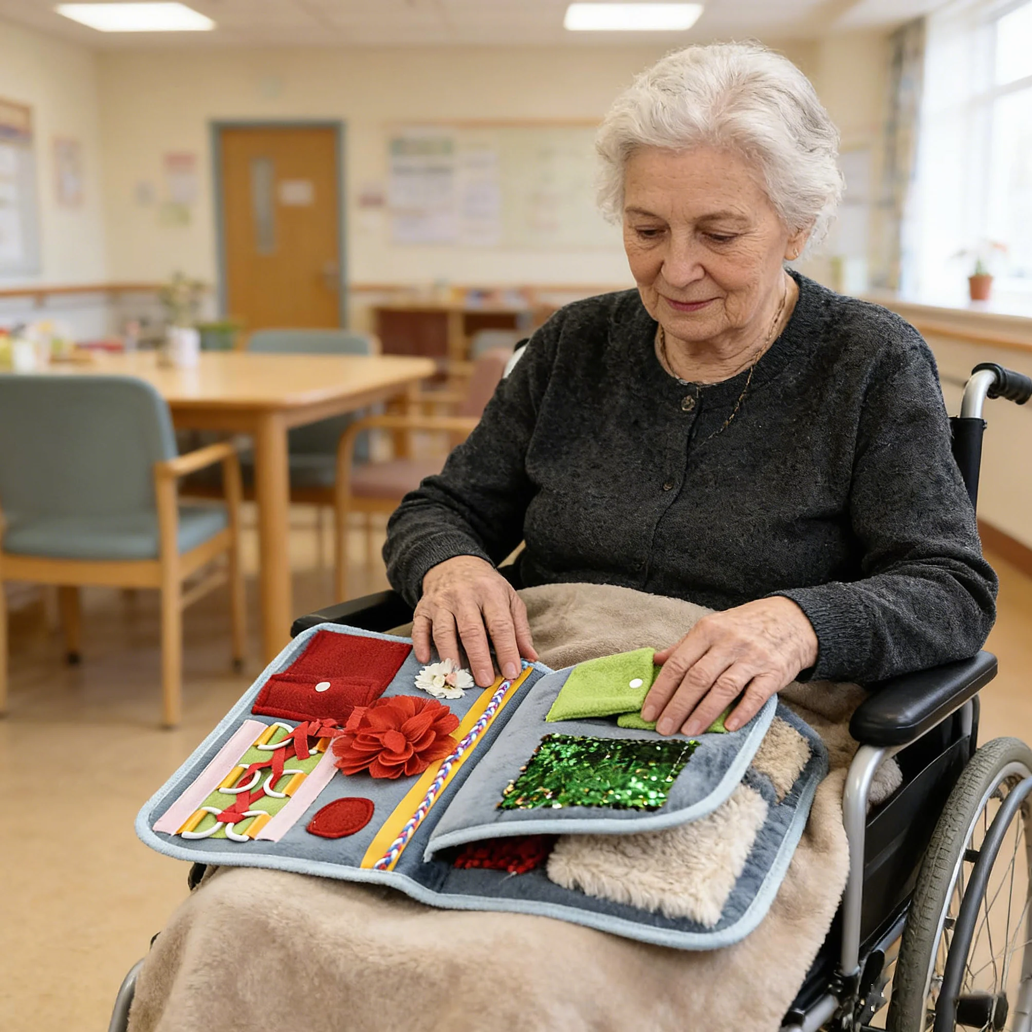 Coperta lenitiva sensoriale, prodotti per anziani affetti da demenza, regali e attività per anziani affetti da Alzheimer o demenza, prodotti per sedativi e attività di conforto per la demenza.