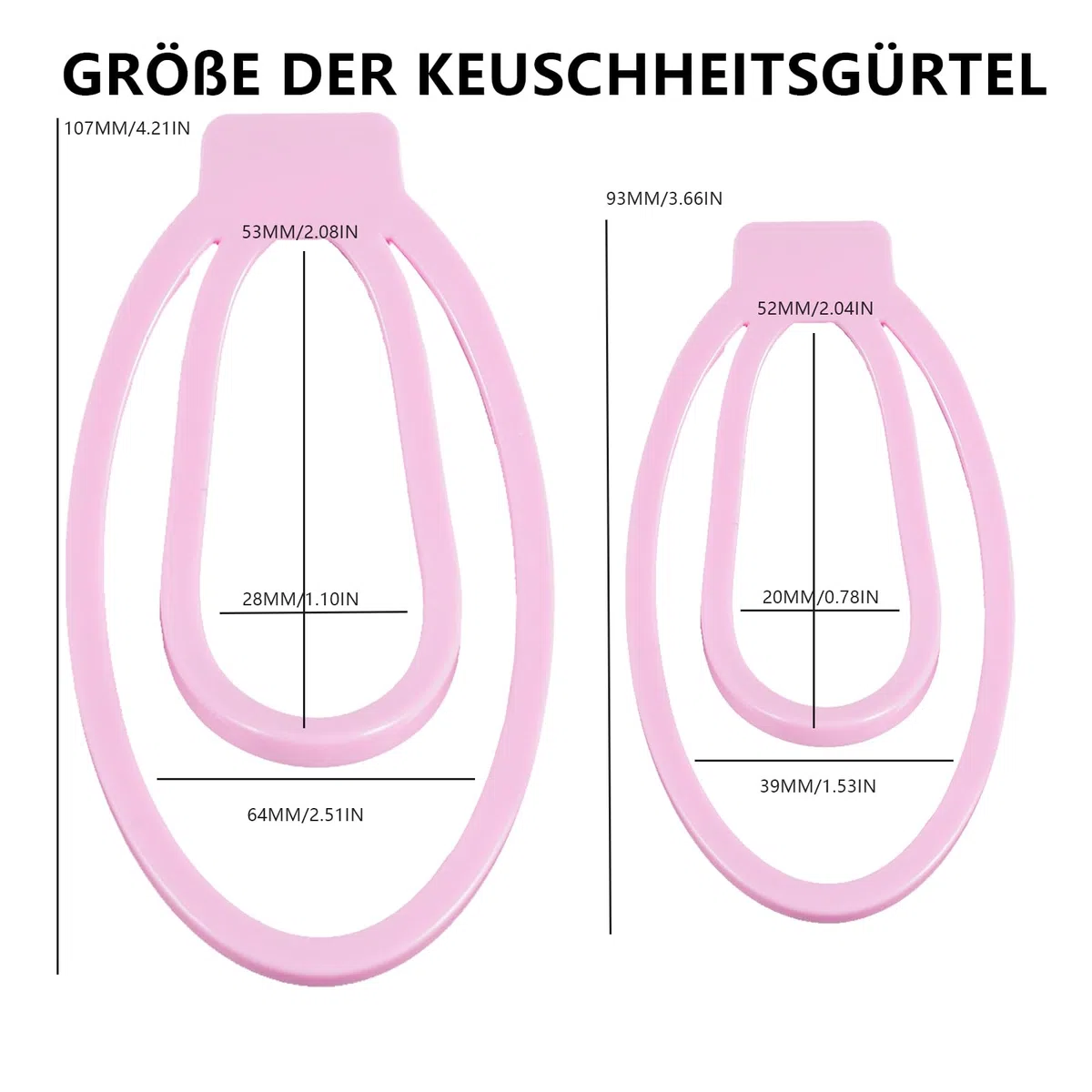 AMAZBEE Uomini imitazione femminile di castità training Scroto Pene Bondage Ring sissy Cage Clip Testicoli Anello di castità Cintura di castità BDSM Gabbia per il cazzo Giocattoli del sesso (Pink-L)