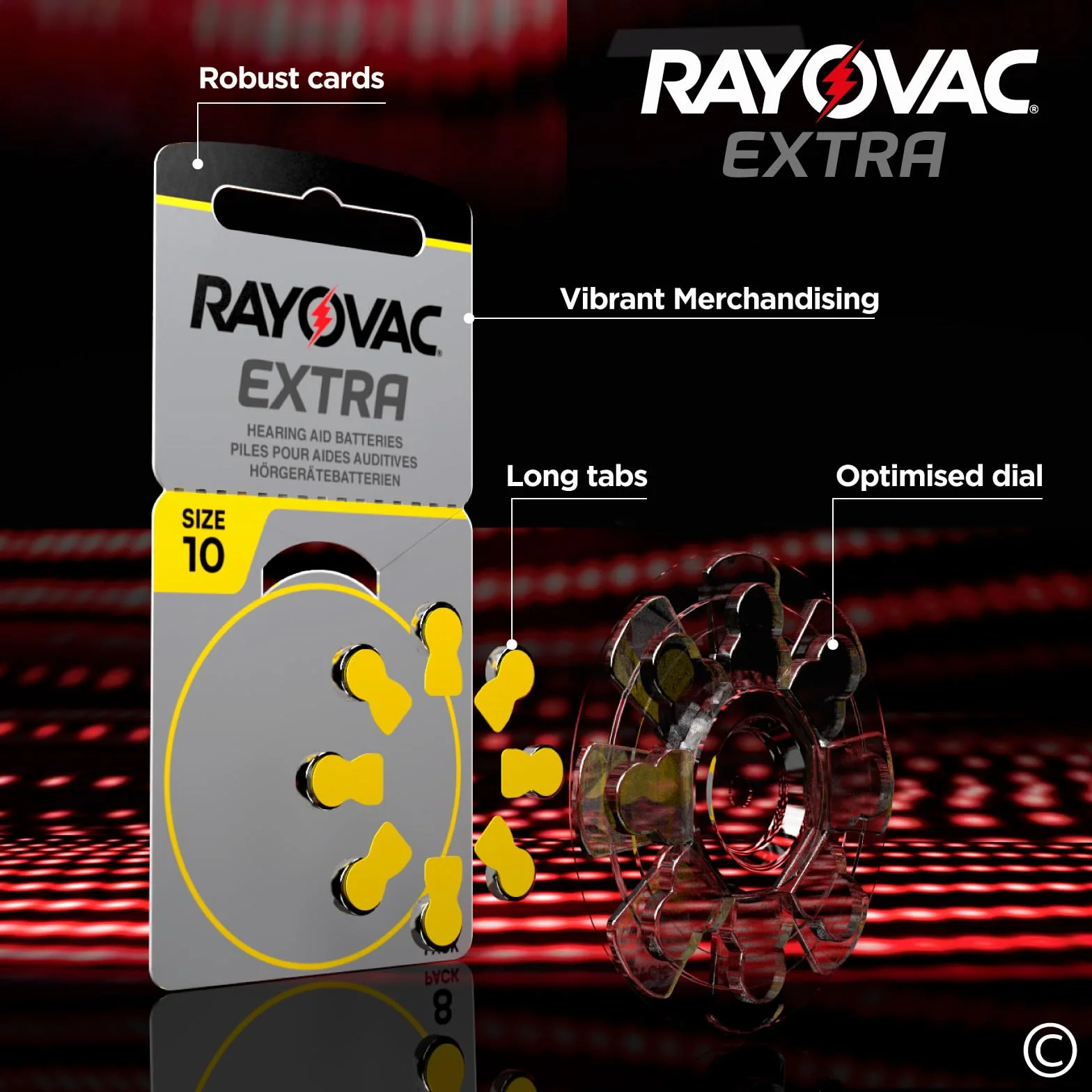 96 Batterie Per Apparecchi Acustici Rayovac Extra Advanced 10. 12 Blister da 8 Pile