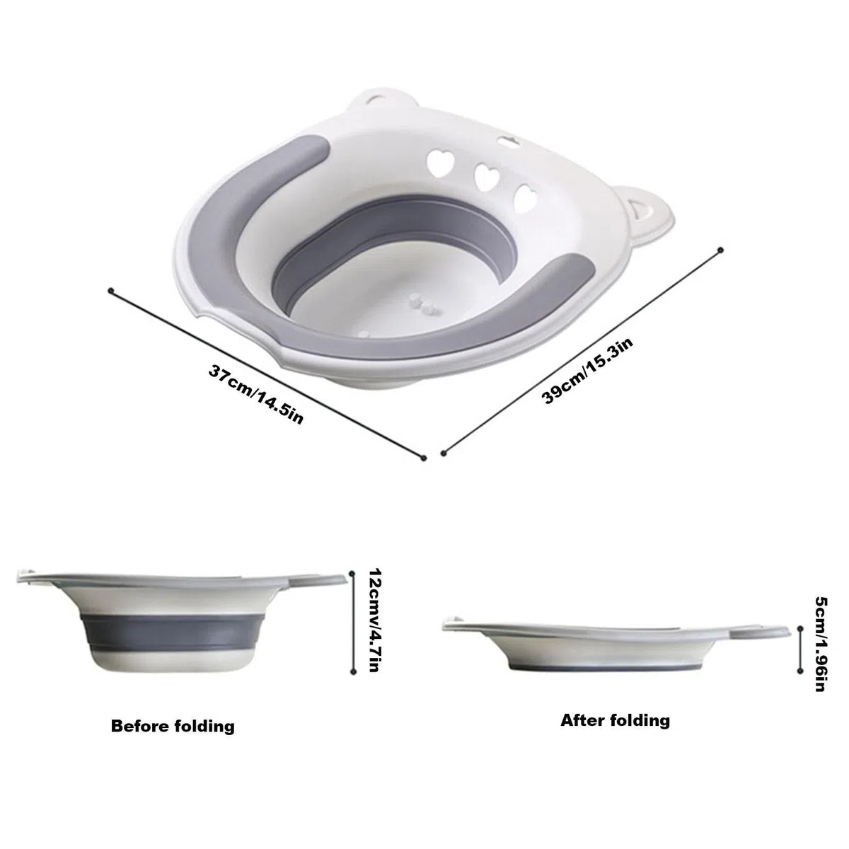 Semicupio per le emorroidi,Bagno Sitz Emorroidi Pieghevole, Si Siede Vasca Da Bagno Per Un Sollievo Lenitivo - Con Flusher, Sits Bath Pan si adatta alla maggior parte dei WC, WC da bagno Sitz Rianpesn