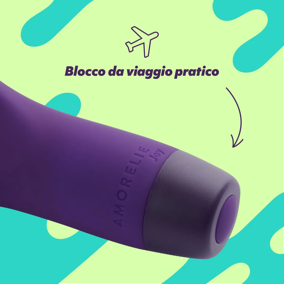 AMORELIE Joy - Vibratore Groove da donna, impermeabile, ricaricabile, viola