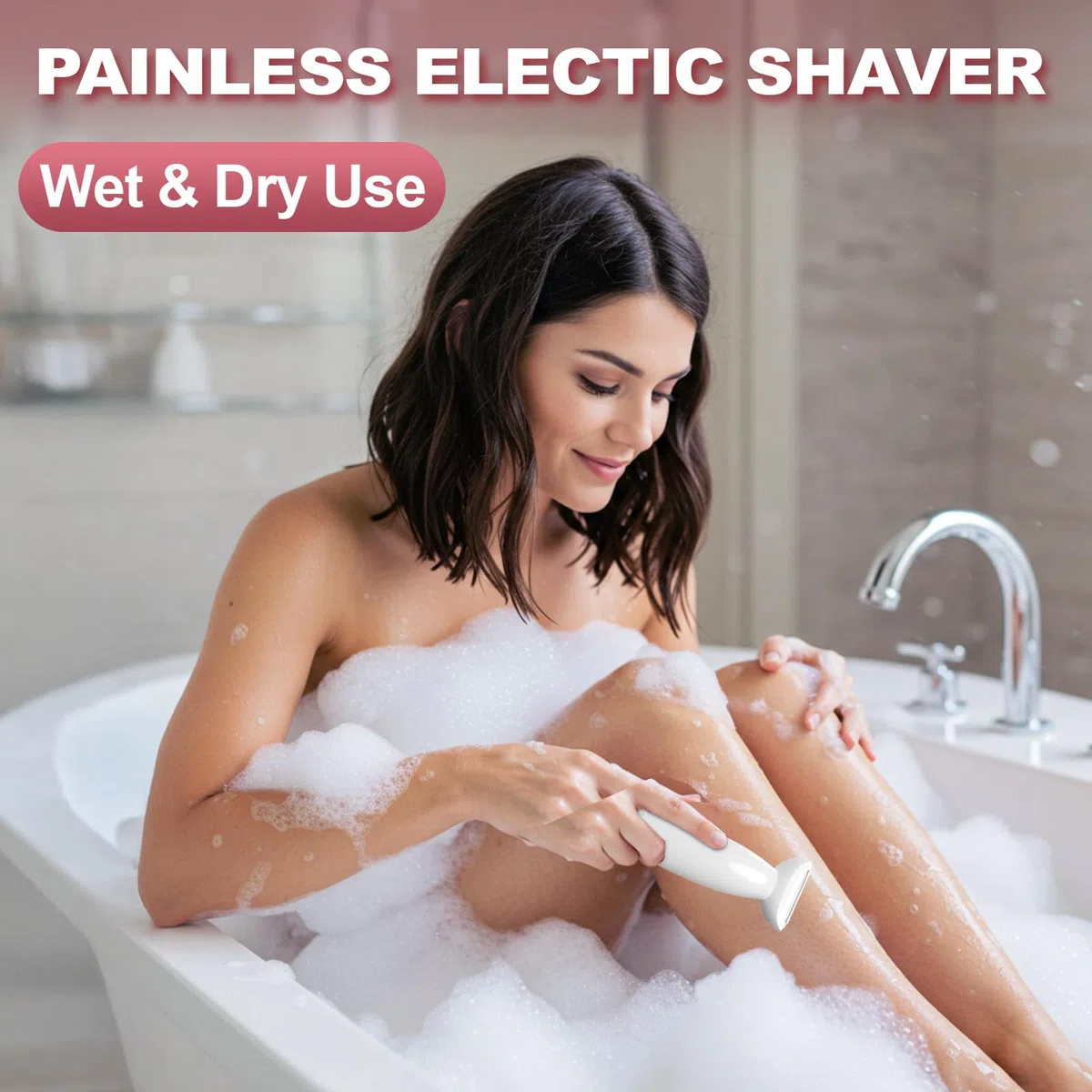 Rasoio Elettrico, 5 in 1 Depilatore Corpo Donna, Epilatore Elettrico Donna IPX7 Impermeabile, Rasoio Parti Intime con Colonnina di ricarica USB, Rasoio Donna per Viso,Corpo,Soprocciglia,Inguine