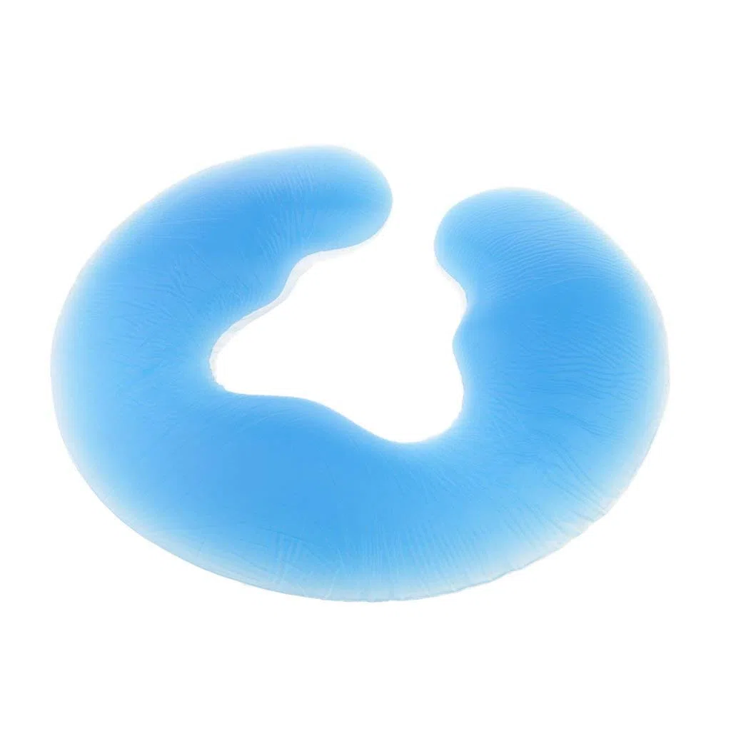 Cuscino in gel di silicone per viso, corpo, schiena, massaggi, letto, spa, bellezza, massaggio, blu, 27,5 x 25 cm