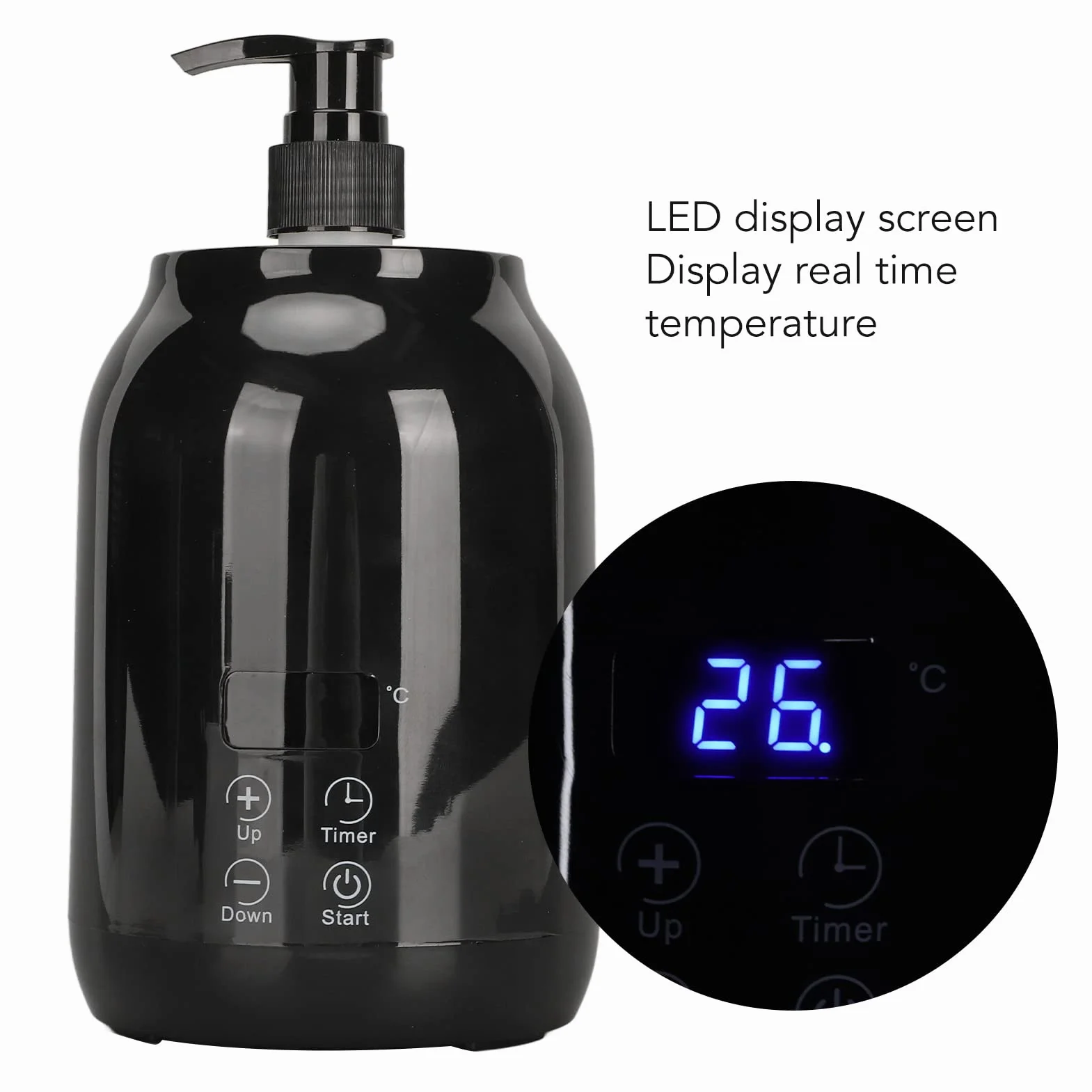 Riscaldatore per Oli Essenziali, Display a LED, Regolazione della Temperatura, Scaldaolio con Due Dispenser per Bottiglie di Olio, Scaldabottiglie per Olio da Massaggio (Spina