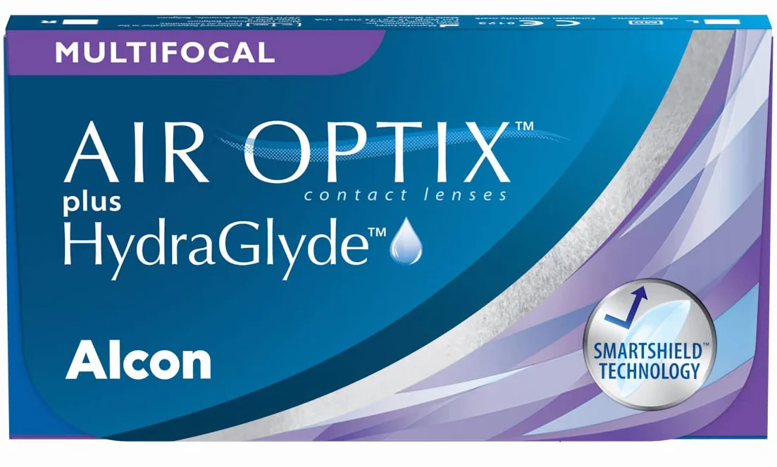 Air Optix plus HydraGlyde Multifocal lenti a contatto mensili | 6 lenti | BC 8.6 mm | DIA 14.2 mm | ADD MED | +02.50 diottrie