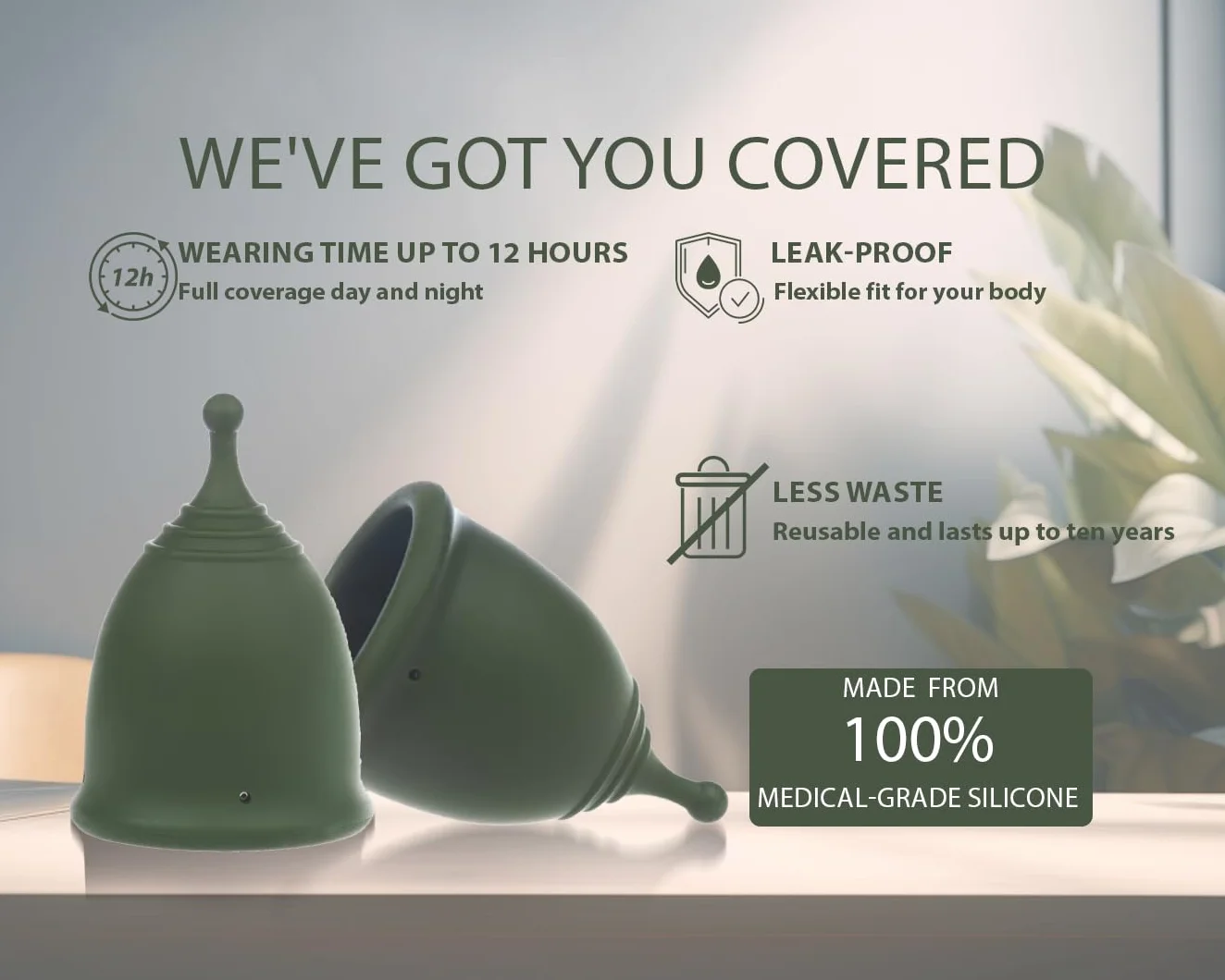 Coppetta Mestruale XS & S in 100% Silicone Medico con Sterilizzatore e Sacchetto in Cotone | Kit Coppetta Riutilizzabile, Senza BPA, Fino a 12 Ore di Protezione